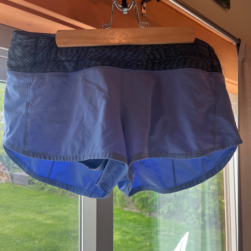 Lululemon blue lined shorts.
